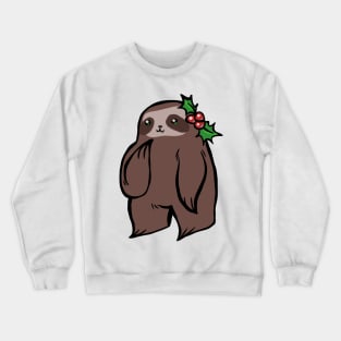 Christmas Holly Sloth Crewneck Sweatshirt